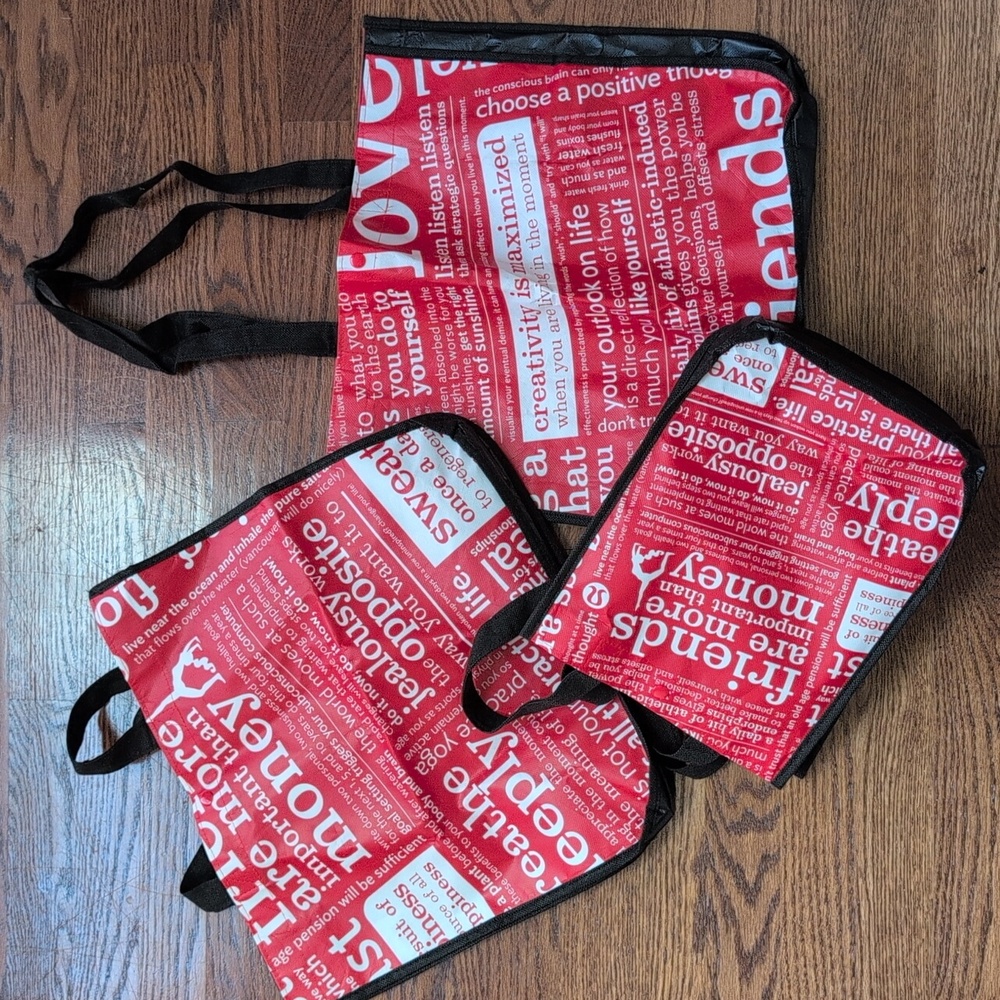 3 Lululemon Shopping Bags - 2 Large, 1 Small